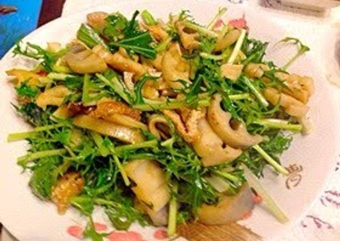 Recipe of Quick Macrobiotic: Kimpira Stir-Fry Salad with Mizuna and Lotus Root