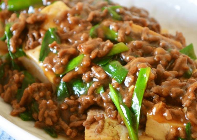 Recipe of Perfect Sukiyaki-style Stewed Ground Meat and Tofu