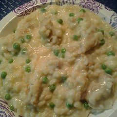 A picture of Cream of rice with non vegetarian options.