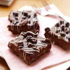 A picture of For Valentine's: Ganache Coffee Brownies with Chocolate Coated Barley Puffs.