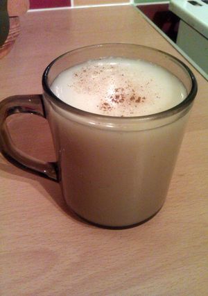 A picture of Vickys Eggless Eggnog, Vegan Christmas, GF DF EF SF NF.