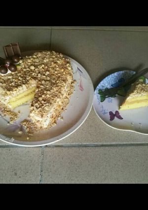 Foto resep Vanilla nougat cake valentine 😆