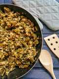 Pasticcio di zucchine metro peperoni e uova