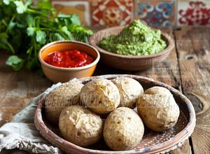 Foto principal de Papas arrugadas con mojo picón rojo y mojo verde