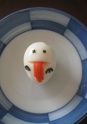 A picture of Easy, Long-Tongued Ghoul Quail Egg for Halloween.