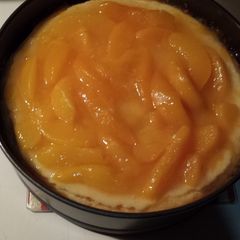 A picture of Peach cheesecake.