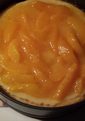 A picture of Peach cheesecake.