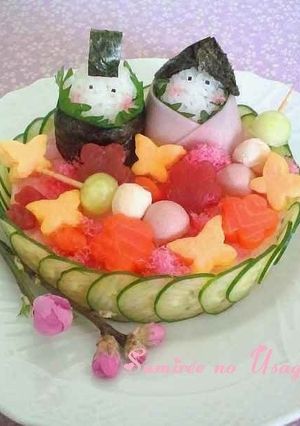 A picture of Hina Matsuri Mini Hina Doll Chirashizushi.