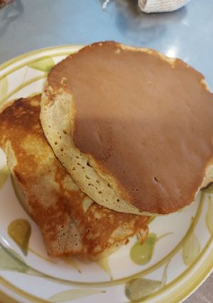 Una foto de Pancakes integrales🍌🫐