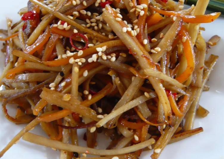 Recipe: Yummy Tasty Burdock Root and Carrot Kinpira