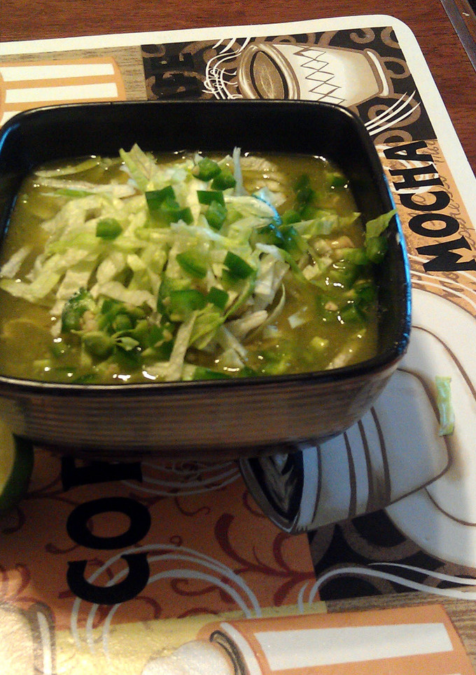 A picture of Pozole Verde.