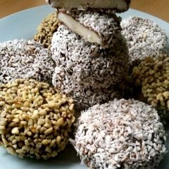 A picture of Vickys Scottish Chocolate Macaroon Bars, GF DF EF SF NF.
