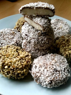 A picture of Vickys Scottish Chocolate Macaroon Bars, GF DF EF SF NF.