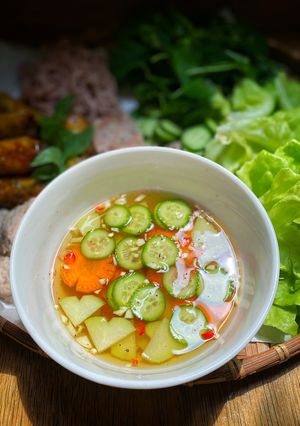 Hình của món Bún Chả Eat Clean.