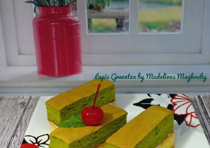 Cara Gampang Membuat Cake Lapis Greentea super lembut, Bikin Ngiler
