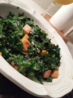 A picture of Kale and butternut squash salad.