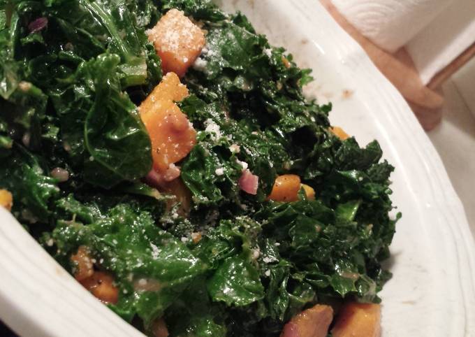 Kale and butternut squash salad