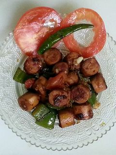 A picture of Arka's Chilli Sausages.