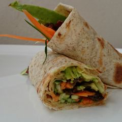 A picture of Bacon And Salad Tortilla Wrap.