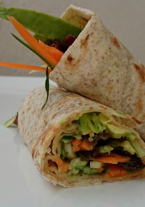 A picture of Bacon And Salad Tortilla Wrap.