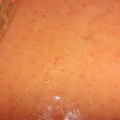 A picture of Roasted red pepper soup!!.