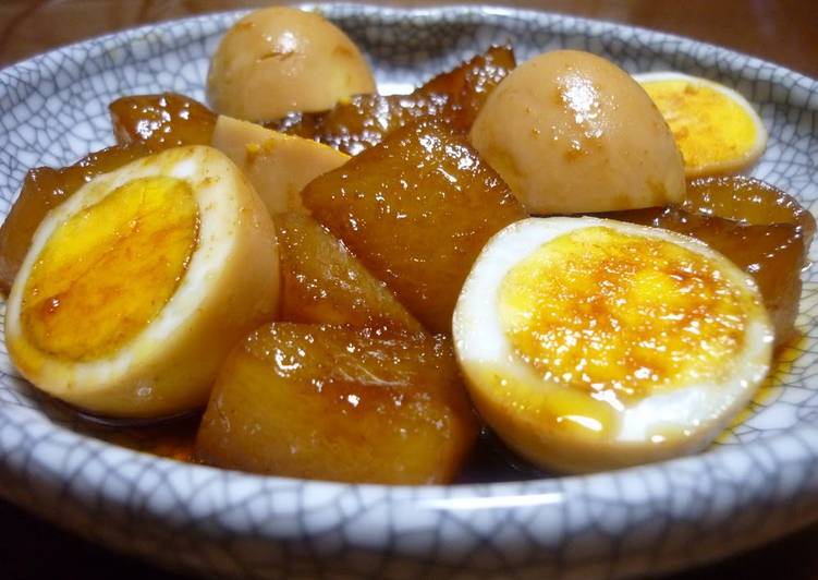 Recipe of Homemade Rich-Tasting Daikon Radish with Boiled Eggs