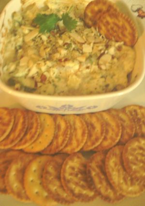 A picture of sunshine's spicy and tangy lobster dip.