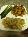 Chicken Smothered With Mushroom Sauce And Stuffing