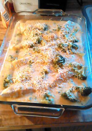 A picture of Creamy chicken and broccoli with cheese.