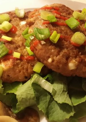 A picture of Sriracha Feta Burgers or Meatballs.