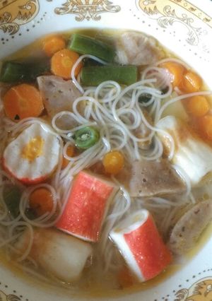Foto resep Misoa kuah sup bakso seafood