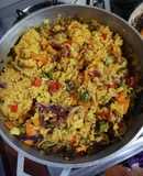Arroz de champiñones y frutos secos al curry 100%vegano