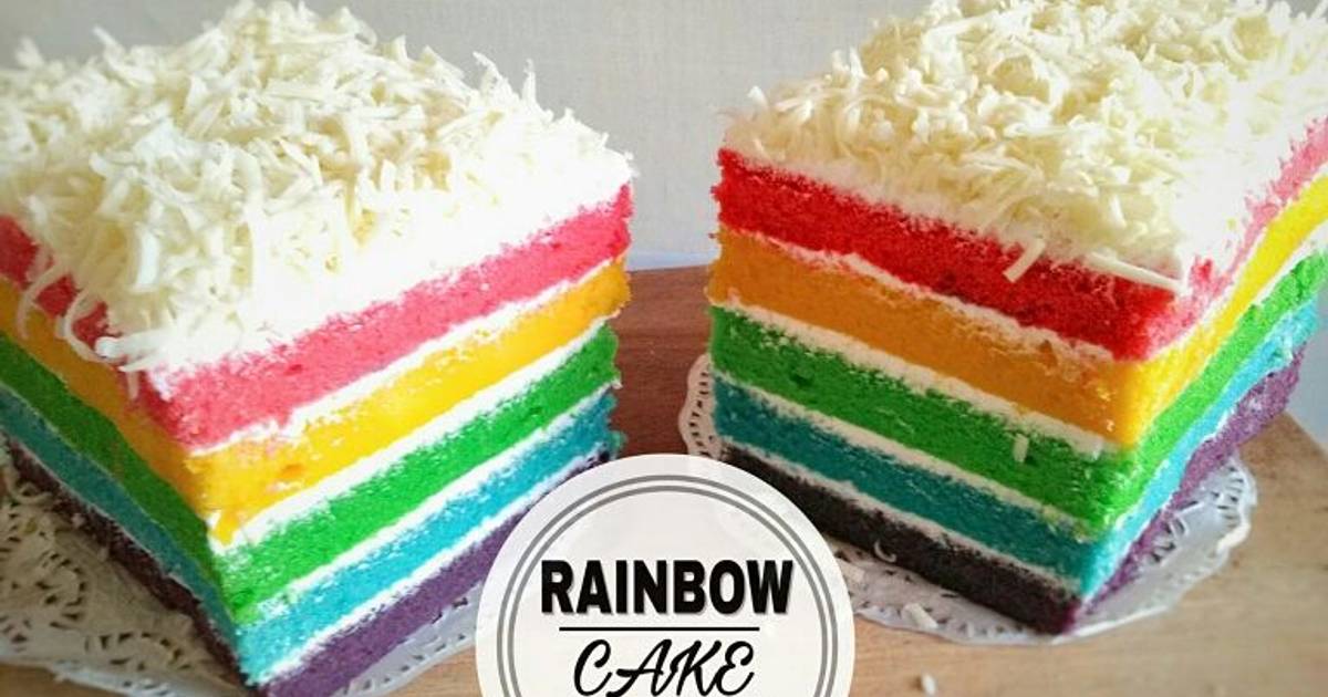 Resep Rainbow Cake Kukus Nyliem 😋 Oleh Sasha Cookpad