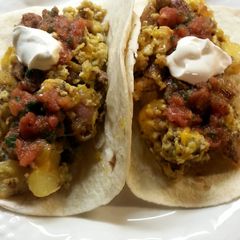 A picture of Cheesey Brunch Burritos.