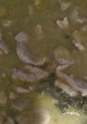 Una foto de Bistec de cerdo en salsa de jitomate verde