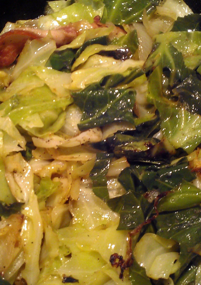 A picture of smothered cabbage.