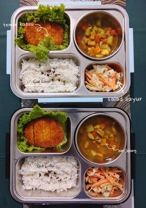 Foto resep Bekal Kari Jepang dan Tempe Katsu Simple
