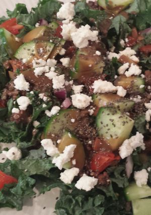 A picture of Kale and grain salad.