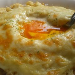 Creamy Egg and Rice Gratin with Soy Sauce Butter A picture of Creamy Egg and Rice Gratin with Soy Sauce Butter.