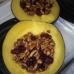 A picture of Easy, Baked Cranberry-Pecan Acorn Squash.