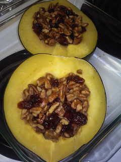 A picture of Easy, Baked Cranberry-Pecan Acorn Squash.