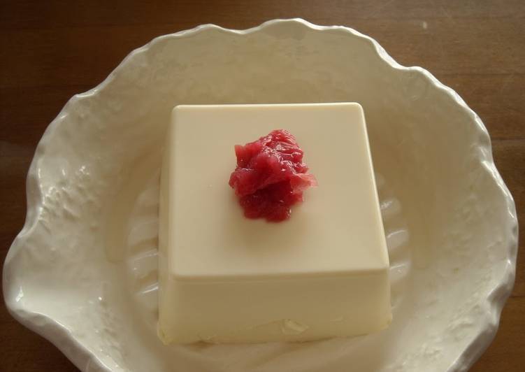 Easiest Way to Prepare Homemade Silken Tofu Topped with Umeboshi