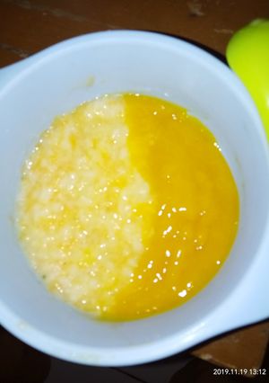 Foto resep Bubur tim wortel + saus mangga