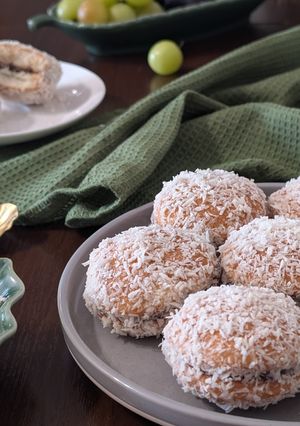 Zdjęcie przepisu Ciastka biszkoptowe z nutellą i mascarpone.
