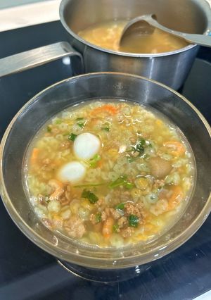 Hình của món Nui Sao Nấu Tôm Khô.