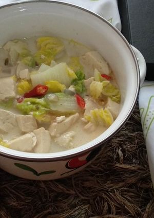 Foto resep Sawi Putih Tahu Santan