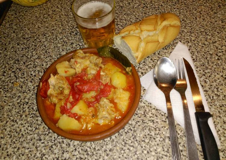 Patatas con bacalao fresco y arroz