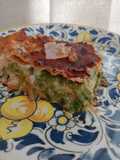 Millefoglie carciofi, asparagi e prosciutto
