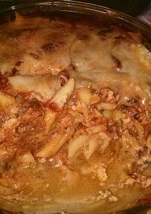 A picture of Mae's Baked Penne.