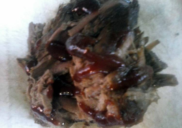 Steps to Prepare Super Quick Homemade Brad&#39;s Brisket slow cooked in porter with apple barbeque sauce